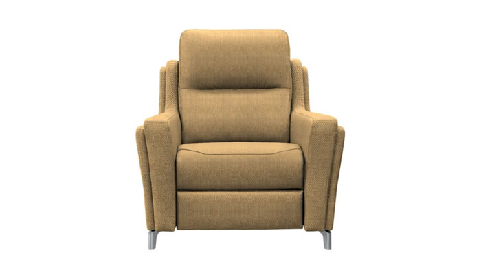 Parker Knoll Portland Armchair Baslow Plain Gold Brushed Steel Leg